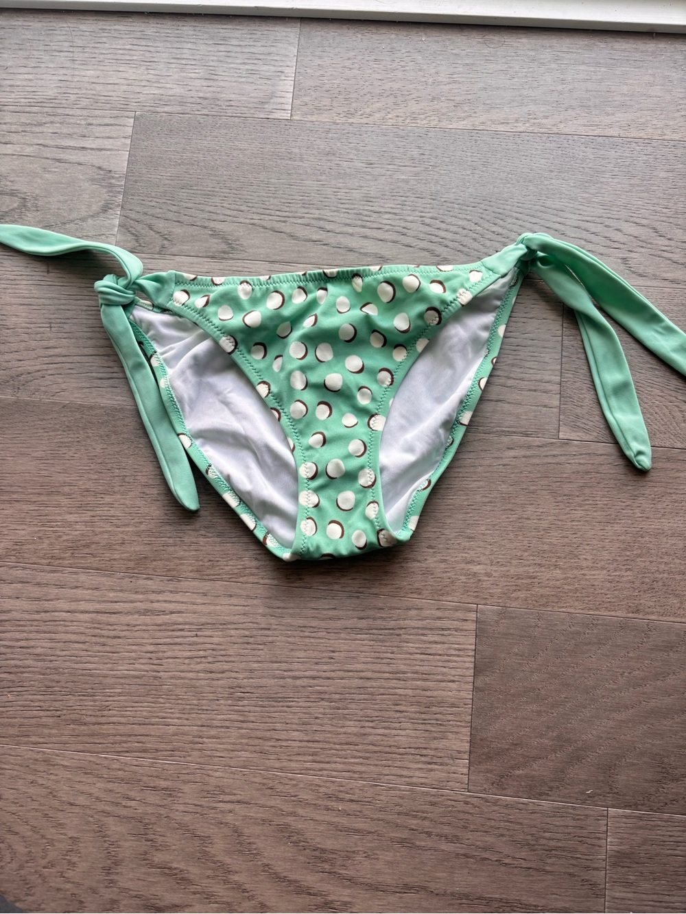 Victoria's Secret Mint Green Polka Dot Tie-Side Bikini Bottoms